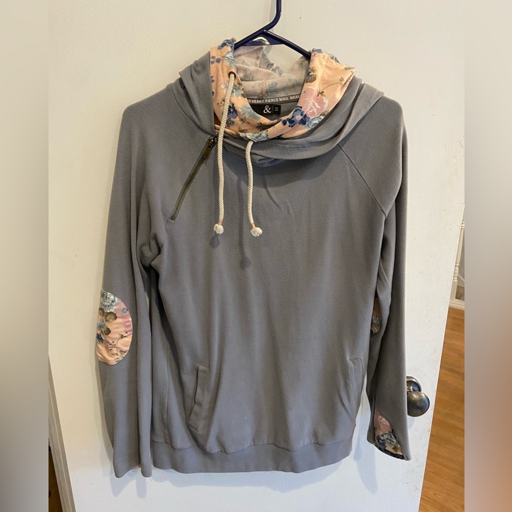 Ampersand Ave doublehood sweatshirt